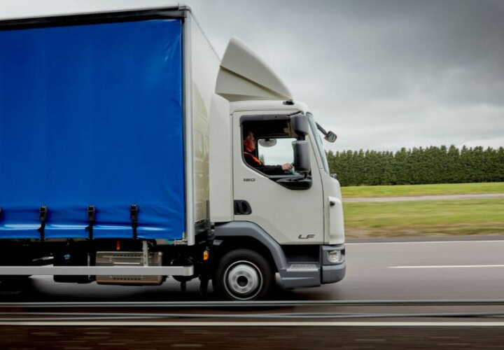 lorry driving on a road using focus telematics