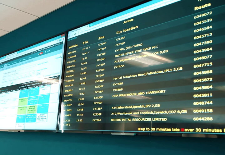 Fleet management software displaying live journey data and route tracking for efficient transportation planning.