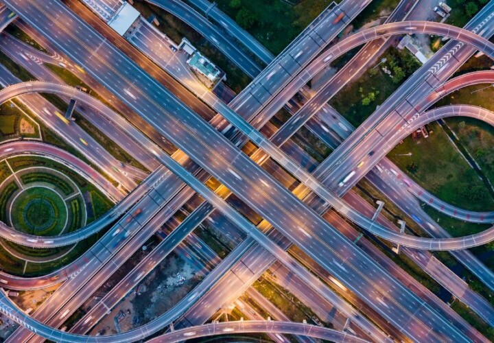 route management tracking from birds eye view