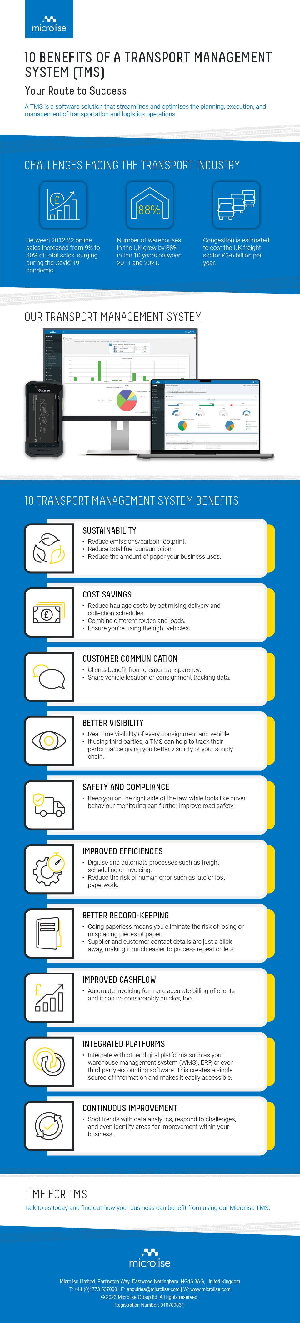 10 benefits of transport management system infographic