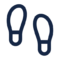 Footprints icon representing track and trace capabilities for fleet management and logistics solutions.