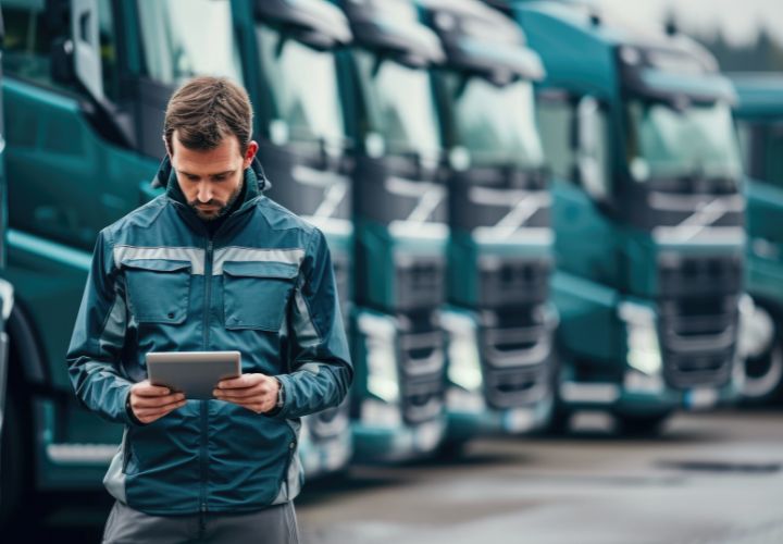 fleet operator using tablet to manage fleet