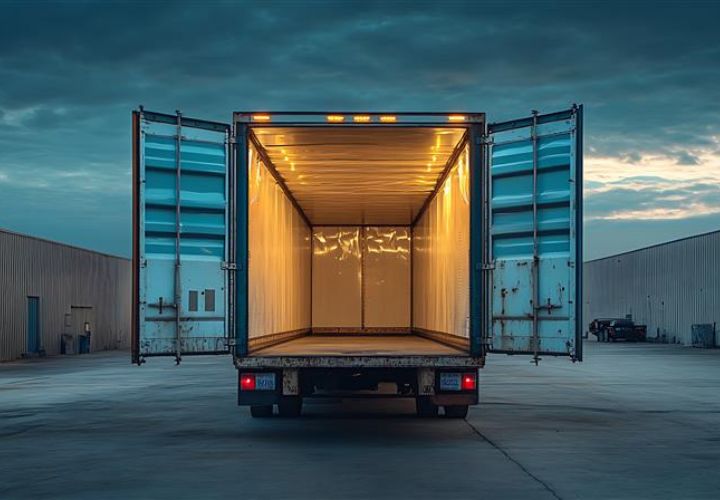 lorry open doors to trailer