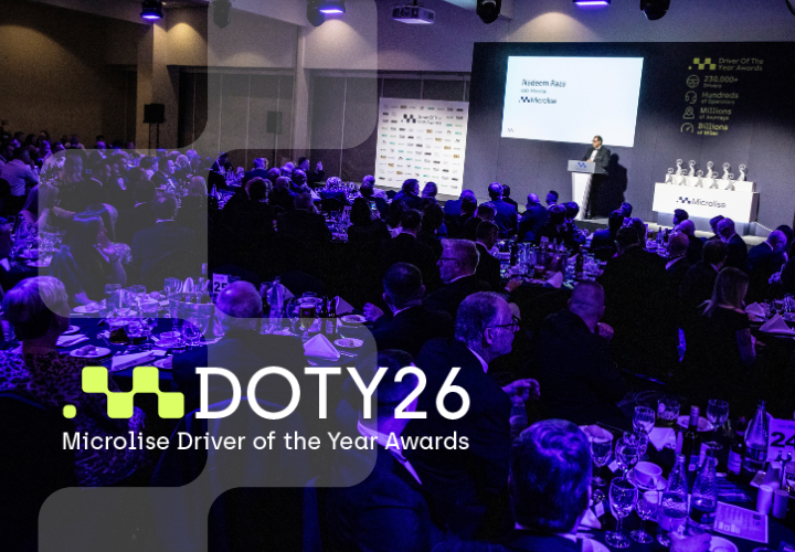 Microlise driver management and fleet optimisation technology at the DOTY26 Driver of the Year Awards event.