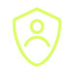 Illustration of workforce management with a shield and person icon, representing employee safety and operational security in logistics.